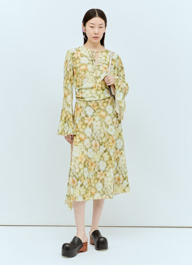 Acne Studios Wrap Print Dress Green acn0256008