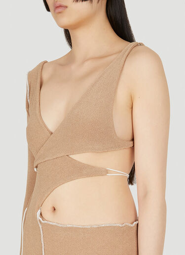 Asymmetric Terry Dress Ester Manas Asymmetric Terry Dress Beige est0248004