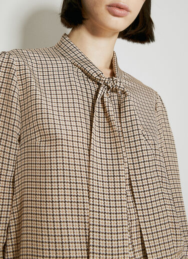 Prada Jacquard Crepe De Chine Shirt Brown pra0254004