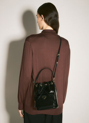 Prada Duet Naplack Bucket Bag Black pra0259009