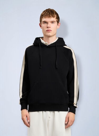 Palm Angels Back Curved Logo Track Hoodie Black pma0164073