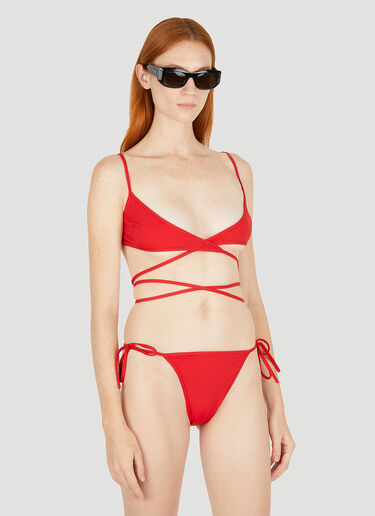 Balenciaga Wrap Bikini Set Red bal0249037