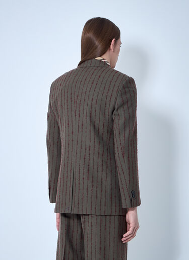 Burberry Striped Wool Tailored Blazer Dark Brown bur0159015