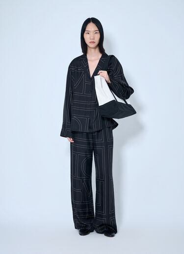 LN-CC® - Toteme: Monogram Silk Pj Pants - Black Toteme Monogram Silk Pj Pants Black tot0265079
