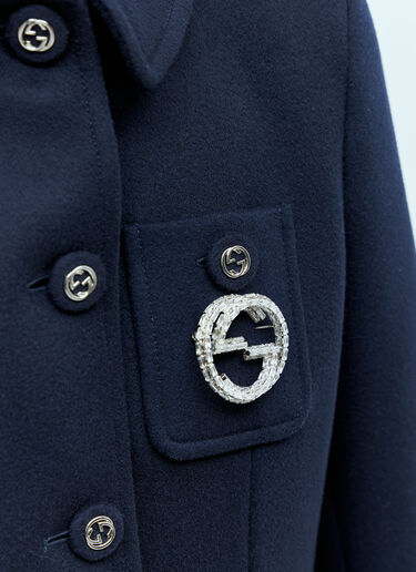 Gucci Crystal Interlocking G Brooch Silver guc0255119