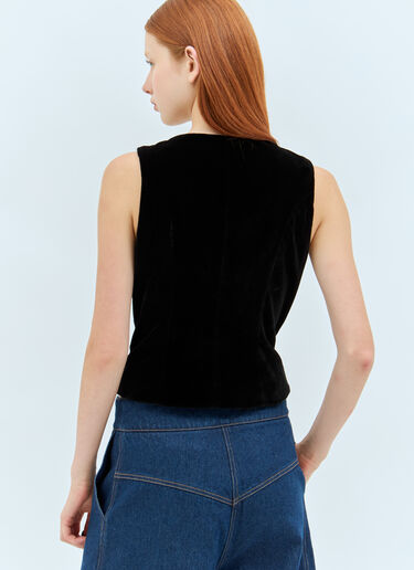 Chopova Lowena Embellished Velvet Vest Black cho0258002