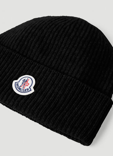 Wool And Cashmere Beanie Hat Moncler Wool And Cashmere Beanie Hat Black mon0154043