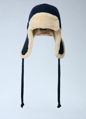 Miu Miu Logo Motif Trapper Hat Blue miu0262006