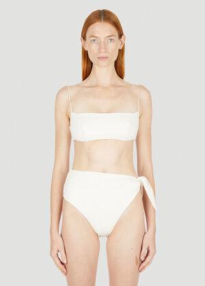 Ziah Bandeau Fine Strap Bikini Top White zia0250008