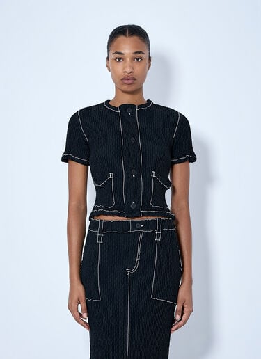 LN-CC® - Issey Miyake: Wavelet Ensemble Cardigan - Black Issey Miyake Wavelet Ensemble Cardigan Black ism0264014