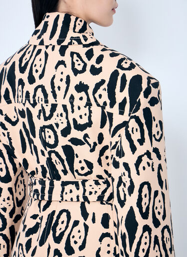 Sportmax Animal-Print Trench Coat Beige spx0259001