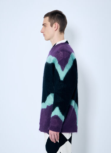 NÒMARYTHM TEXTILE Hand Knit Mohair-Blend Sweater Purple nma0158007