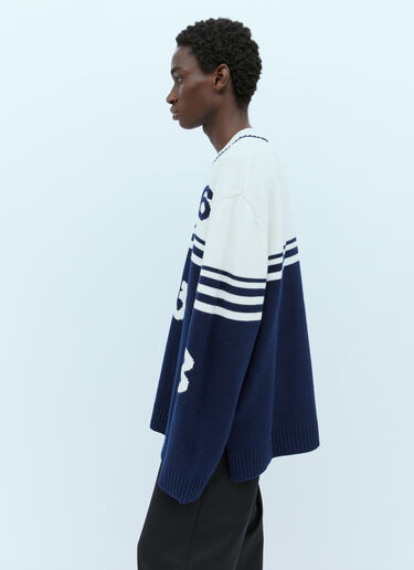 嵌花图案针织衫 Wales Bonner 嵌花图案针织衫 蓝色 wbn0154005