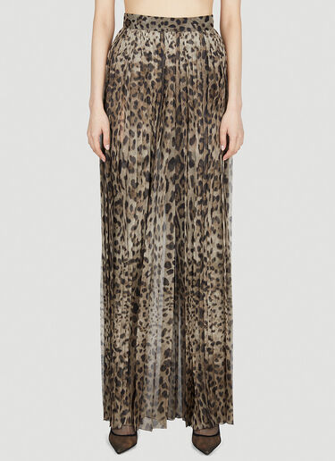 Pleated Leopard Print Pants Dolce & Gabbana Pleated Leopard Print Pants Brown dol0251003