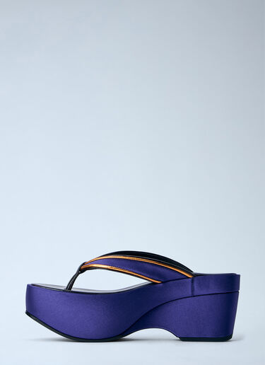 Dries Van Noten 缎面厚底人字拖凉鞋 蓝色 dvn0263029