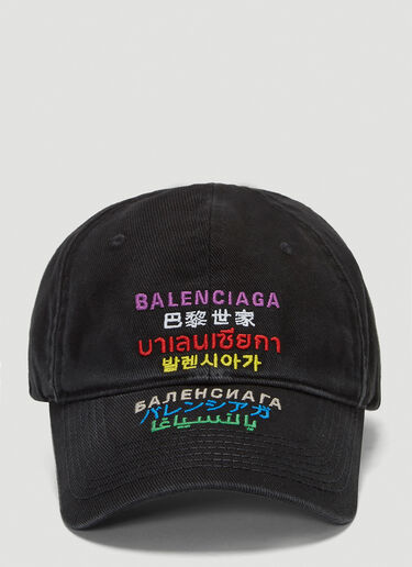 Balenciaga Multilanguages Baseball Cap Black bal0143052