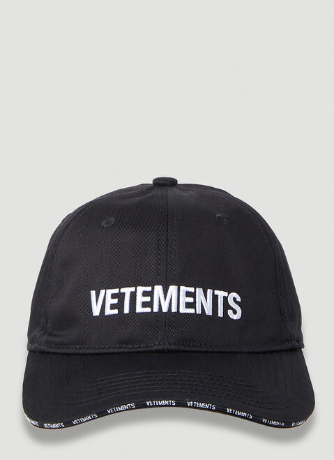 VETEMENTS アイコニックロゴ ベースボールキャップ ブラック vet0254010