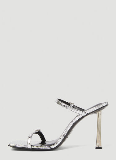 BY FAR Flick Flagstone High Heel Sandals Silver byf0251025