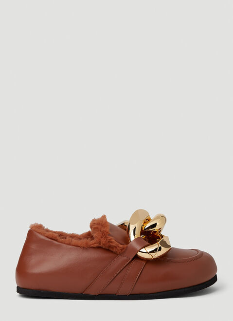 Maison Margiela Shearling Chain Loafers Black mla0251031