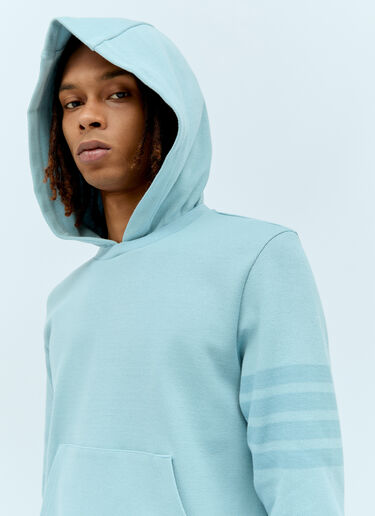 Thom Browne Four-Bar Hooded Sweatshirt Blue thb0155004