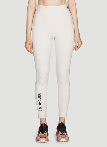 Moncler Grenoble Logo Print Leggings White mog0249007