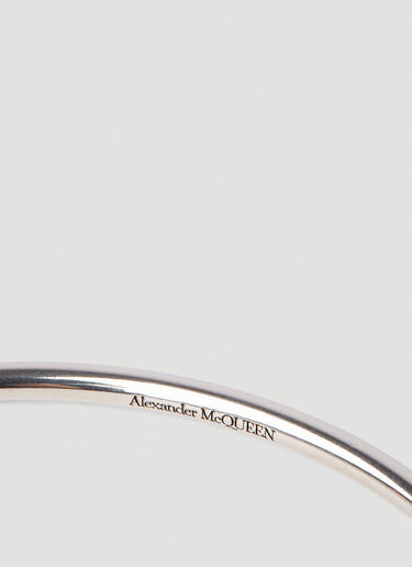 Alexander McQueen 細いツインスカル ブレスレット シルバー amq0145114