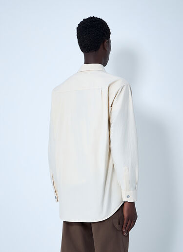 Stone Island Long Sleeve Cotton Button-Down Shirt Ivory sto0164046