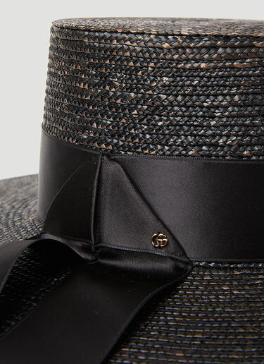 Gucci Bow Straw Hat Black guc0252040