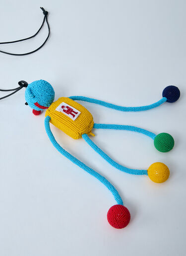 Walter Van Beirendonck Beaded Logo Keyring Blue wlt0160022