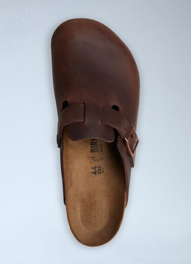 Birkenstock Boston 油浸皮革穆勒鞋 棕色 brk0344003