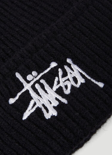 Stüssy 로고 자수 비니 햇 블랙 sts0151026