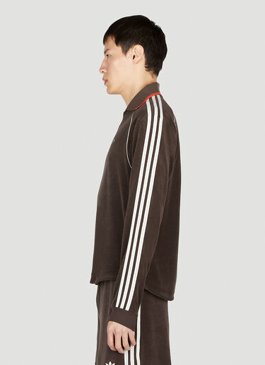 Track Polo Sweatshirt adidas by Wales Bonner Track Polo Sweatshirt Dark Brown awb0352011