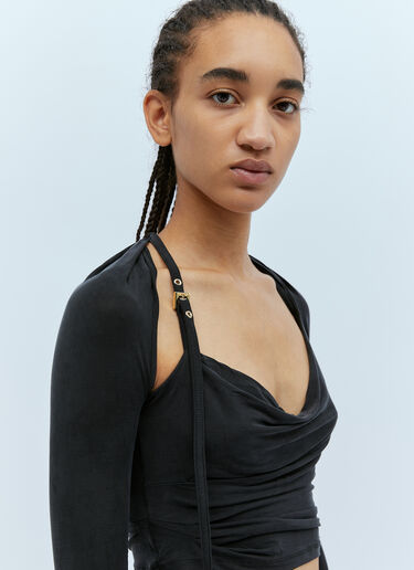 Jacquemus Le Haut Peplo Crop Top Black jac0254022