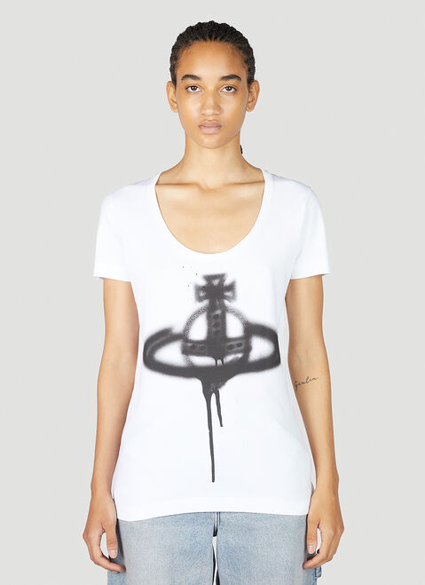 Vivienne Westwood Spray Orb T-Shirt Silver vvw0254001