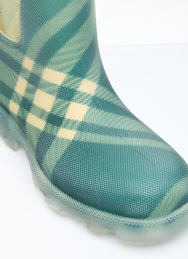 Burberry Check Rubber Mash Low Boots Green bur0155064