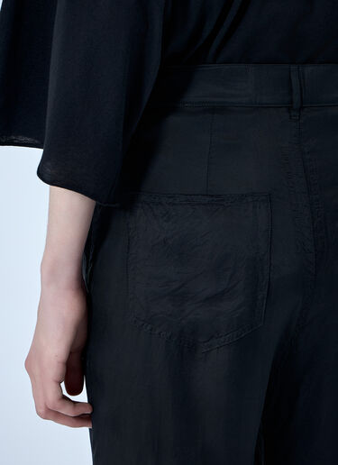 Rick Owens Flared Trousers in Smooth Weave Black ric0164003