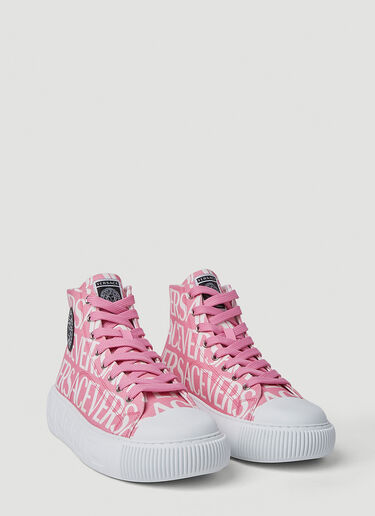 Versace Greca Logo Print Sneakers Pink vrs0251039