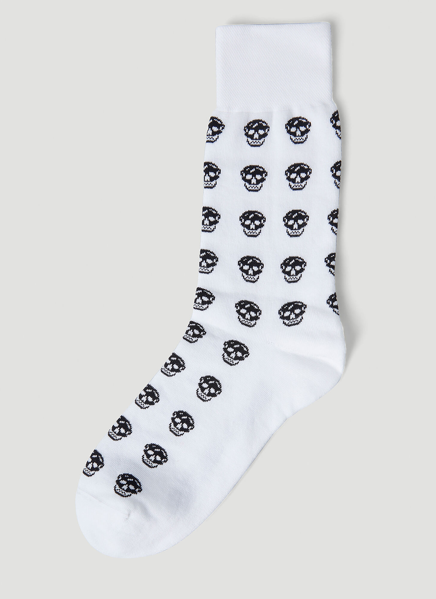 Shop Alexander Mcqueen Skull Motif Socks In White