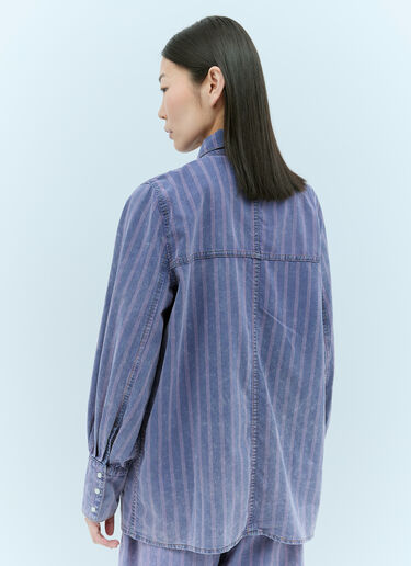 GANNI Light Stripe Denim Shirt Purple gan0255021