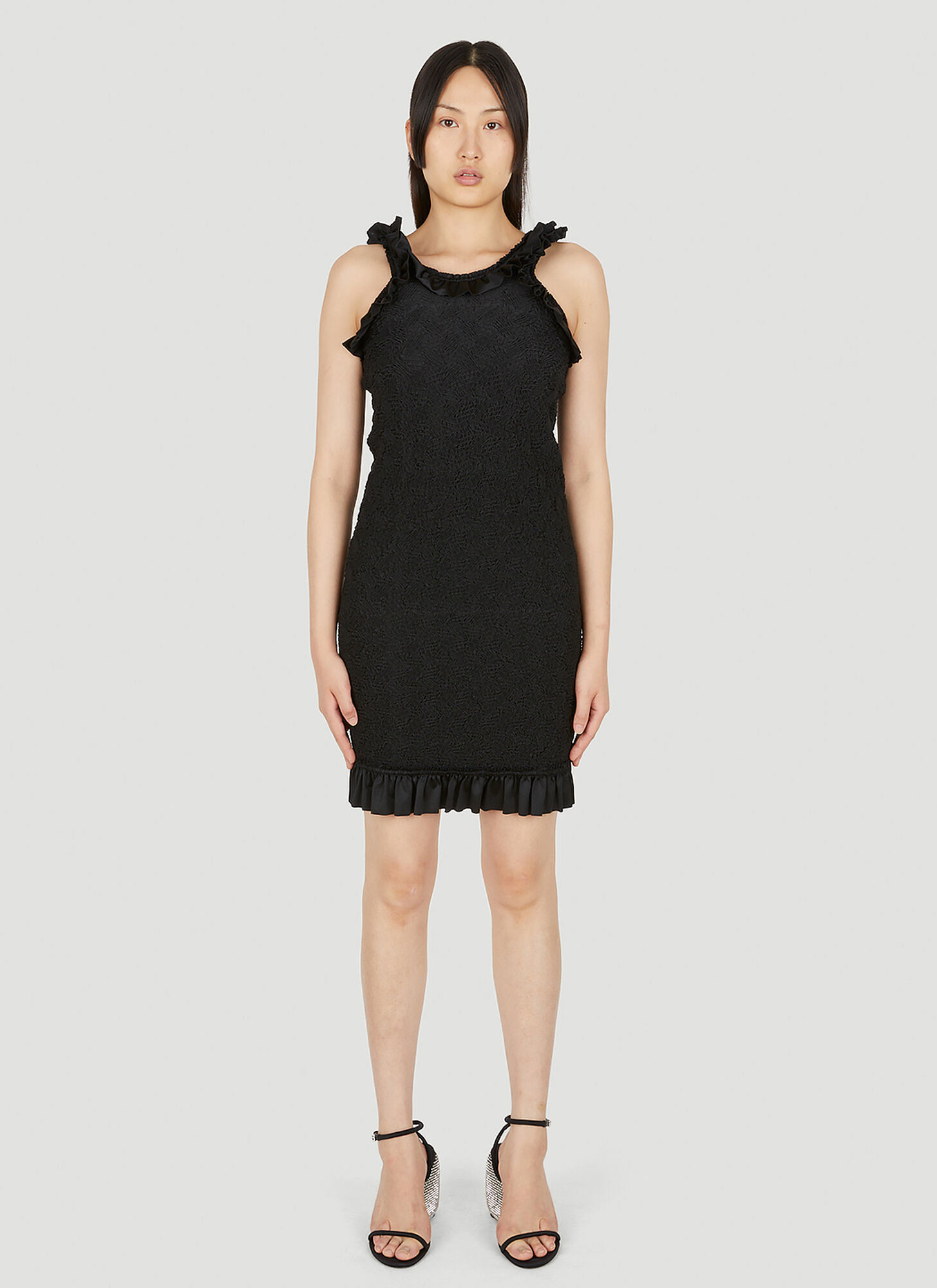 Alexander Wang Ruffle Trim Dress In Black