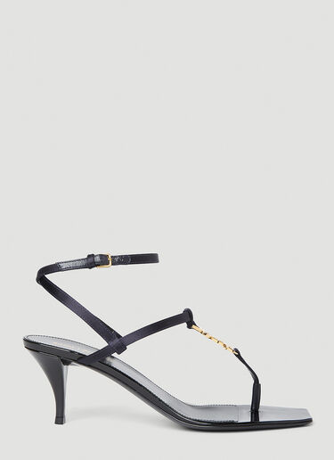 Cassandra Kitten Heel Sandals Saint Laurent Cassandra Kitten Heel Sandals Navy sla0252043