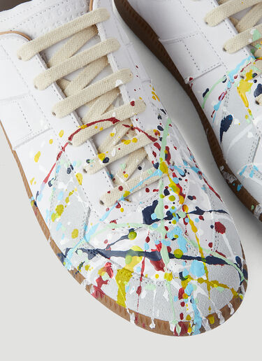 Maison Margiela Replica Paint Low-Top Sneakers White mla0246045