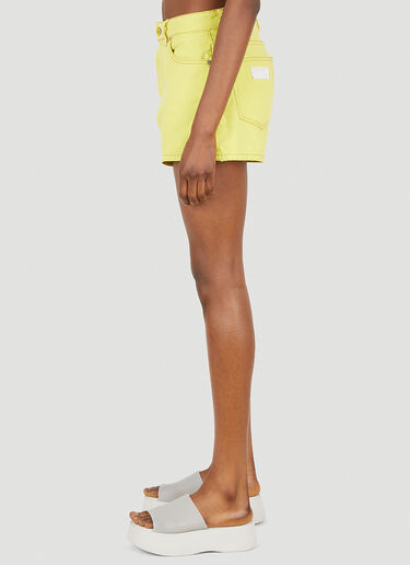 GANNI Overdyed Denim Shorts Yellow gan0248010