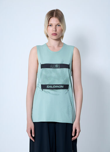 MM6 Maison Margiela x Salomon 徽标图案背心上衣  绿色 mms0261005
