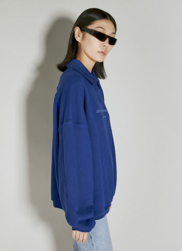 Logo Embellished Half-Zip Sweatshirt Alexander Wang Logo Embellished Half-Zip Sweatshirt Blue awg0254010
