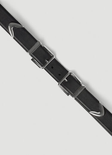 Dolce & Gabbana Double Buckle Leather Belt Black dol0154012
