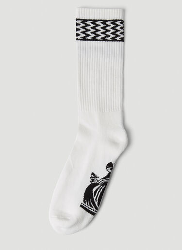 Lanvin Logo Intarsia Socks White lnv0149028