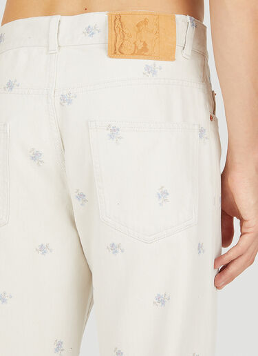 Martine Rose Relaxed Floral Print Jeans White mtr0150006