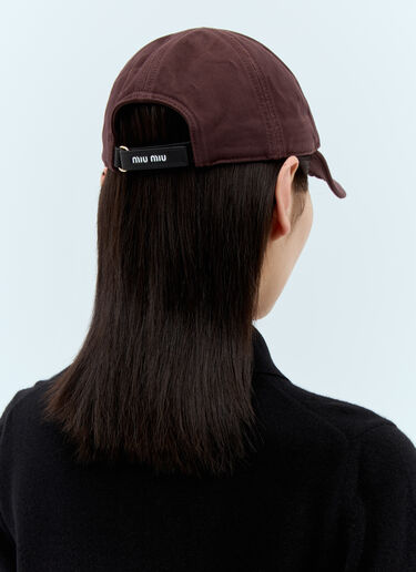 Miu Miu Drill Baseball Cap Burgundy miu0257020