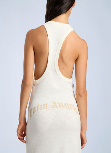 Palm Angels Curved Logo Essential Dress White pma0266225